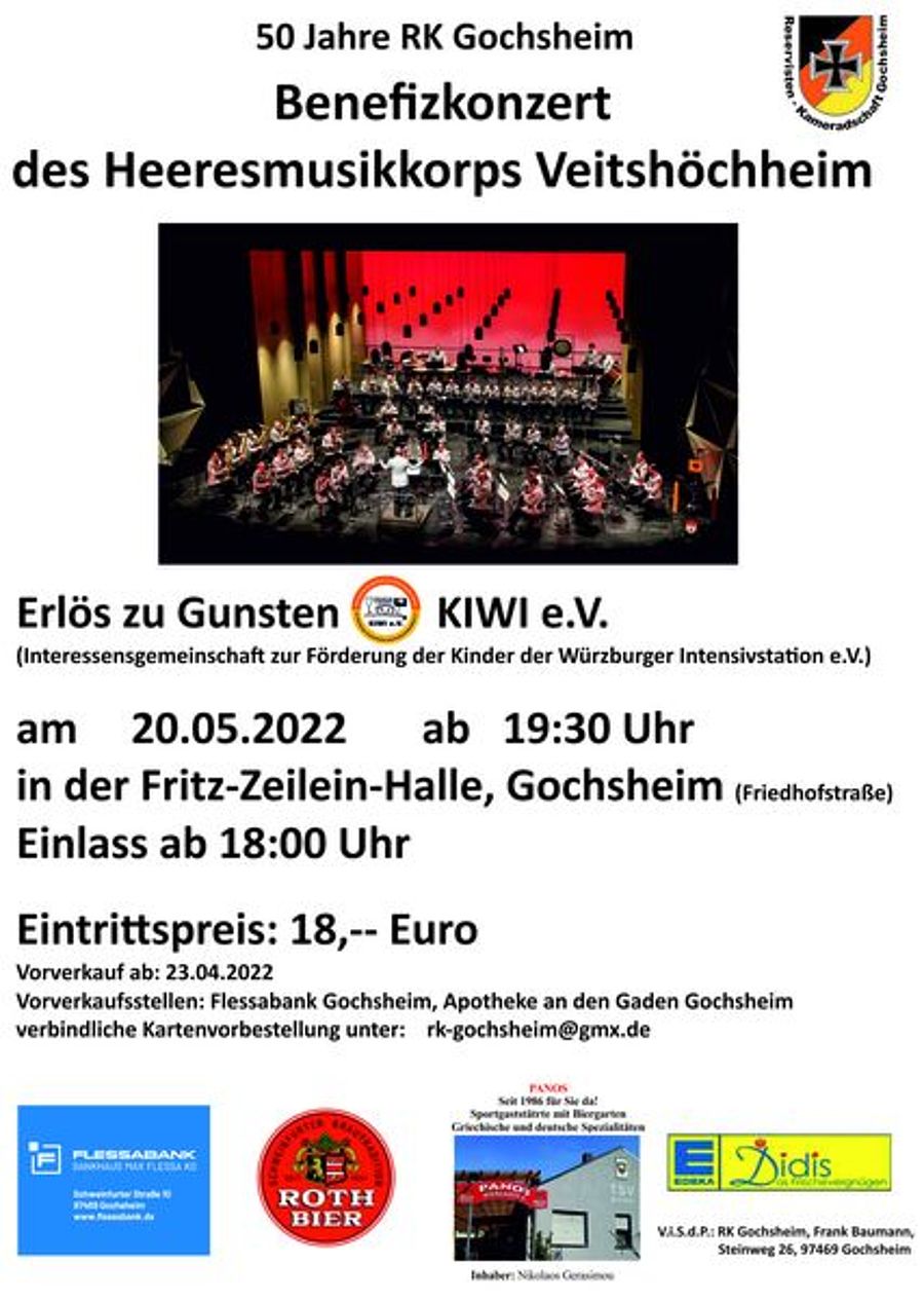 Plakat Benefizkonzert Herresmusikkorps Veitshöchheim