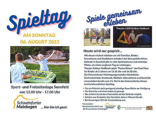 Flyer Spieltag ILE Schweinfurter Mainbogen am 6.8.23